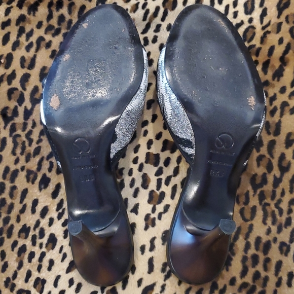 ST. JOHN Black/White/Silver Stilletto Mule S 8 - Picture 6 of 16